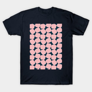 Bold Geometric Pattern 2 in Navy Blue and Pink T-Shirt